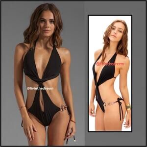 NWT BEACH BUNNY BRONZE THIS IS LOVE ONE PIECE SZ LARGE